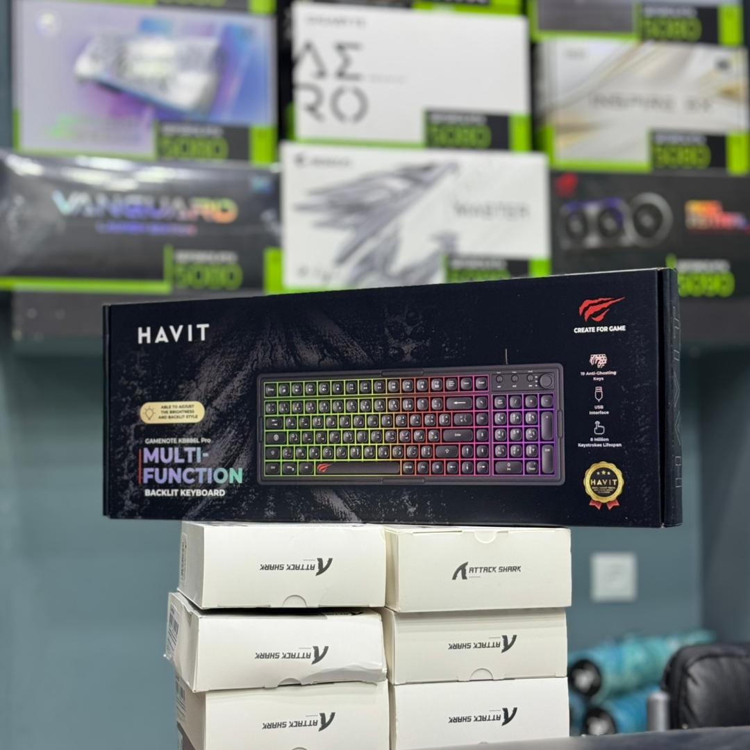 CLAVIER GAMING SEMI MECANIQUE HAVIT KB886L PRO RGB BLACK
